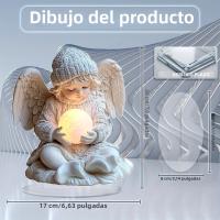 Angel 2D Flat Con Bala Luminosa De Acrílico Para Decoración De Oficina Y Sala De Estar Regalo De Cumpleaños Y Invierno Con Pedestal Incluido - details 0