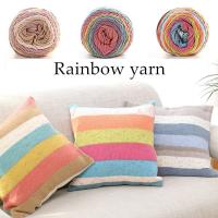 Hilo De Algodón Tejido a Mano Arcoíris 100g Suave Para Crochet Ternura Para Tejer Suéteres Cálidos Cojines Sofá Bufandas DIY - details 0