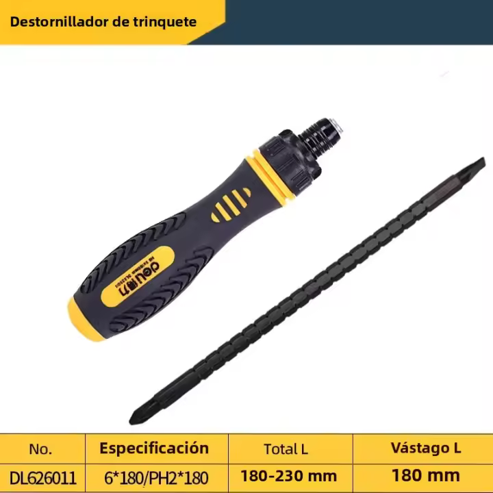 Deli Destornillador De Rosca Doble Propósito Phillips Y Clavija CR-V Magnético Herramienta De Reparación Con Mango - 1