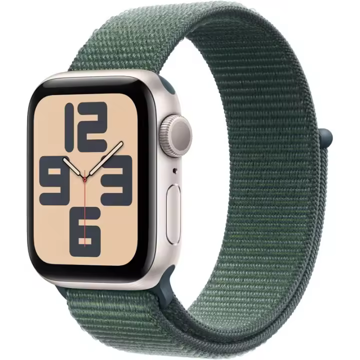 Apple Watch SE 2024 GPS 40mm CA Aluminio Starlight y Anillo Deportivo Verde Lago - 1