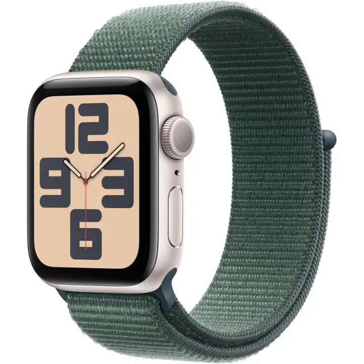 Apple Watch SE 2024 GPS 40 mm Caja de aluminio Starlight con correa deportiva verde lago - 1