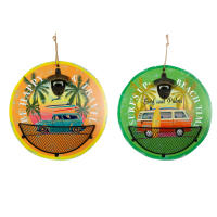 CAPRILO REGALOS & DECORACIÓN Set de 2 Adornos Pared Decorativos de Madera y Metal "Abrebotellas Surf". Cuadros y Apliques. Abrebotellas. Regalos Originales. Decoración Hogar. 29 x 8 x 29 cm. - details 0