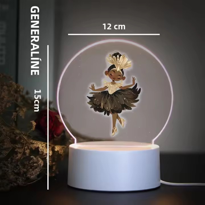 Lámpara 3D De Ballet Pequeña Para Decoración De Habitaciones Infantiles Lámpara Nocturna LED Iluminación Para Dormitorio - 1