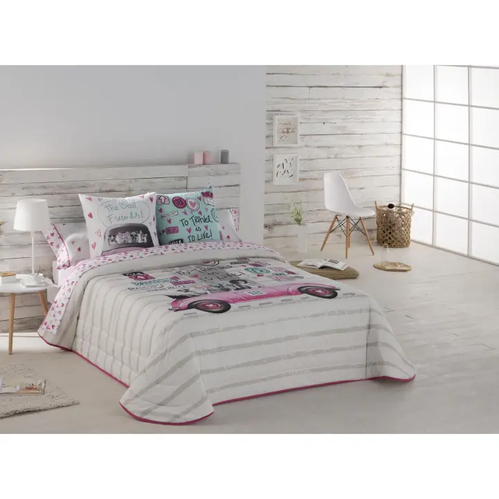 JVR - Colcha Bouti modelo CANDY  - Tejido 100% Algodón - Estampado digital - Cama 80/90/105/135/150 - Fabricado en España - 1