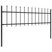 vidaXL Valla de jardín con puntas de lanza acero negro Altura 0,6 m Longitud 1.7 m,  3.4 m,  5.1 m y mas Perfecta para plantas y animales, múltiples usos malla para ventilación, seguridad, ventana, jardín - details 2
