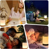 Lámpara Nocturna Toque Sensor Recargable Para Niños Habitación Luz Caliente Blanca RGB Cambiante Lámpara De Mesa Para Dormitorio - details 5