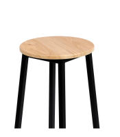 2 x Taburete Alto de Cocina, Estructura de Metal y Asiento de Madera MDF, Ø30 cm x h70 cm - Fornord - details 2