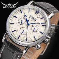 Reloj Mecánico Automático JARAGAR 348 Para Hombre Con Correa De Cuero Lujo Resistente Al Agua Casual Business Reloj Hombre - details 16