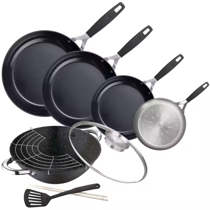 Juego de 4 Sartenes y Set de Wok con Accesorios Bergner - 1
