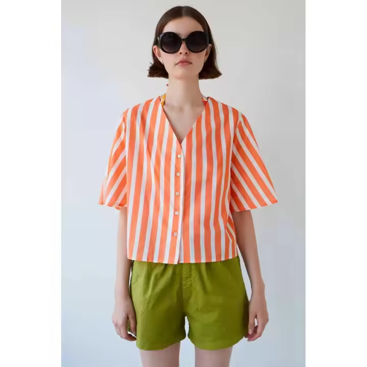 Dr Bloom Camisa Rayas Mandarina - 1