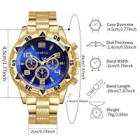 Reloj De Negocios Para Hombre Moda Lujo Dial Grande 2PCS Reloj De Cuarzo Sin Caja Material De Correa Aluminio Marcadores Arábigos Estilo Casual - details 11