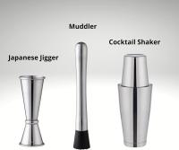 ACCOUTREMENT - Juego de cóctel – Coctelera – Kit de camarero profesional de 10 piezas con coctelera, colador, mezclador, jigger, cuchara, soporte de bambú, vertedores – Boston Shaker Set de acero - details 1