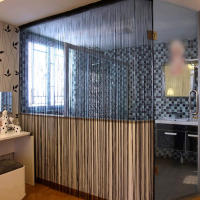 Cortinas De Línea Clásica 1x2 Metros Cortina De Ventana Panel De Puerta Cortina Cortina De Dorsal Decorativa Divisor De Habitación - details 0