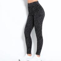 Pantalones De Yoga De Cintura Alta En Estampado De Leopardo Levantamiento Glúteo Sin Costuras Para Running Y Fitness Para Mujer - details 4