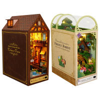 Kit De Miniatura De Librería DIY Nook Casa De Muñecas Insert Dollhouse Model Roombox Construcción Kit De Estante De Libros Madera Juguetes Bookend Para Regalos De Navidad - details 24
