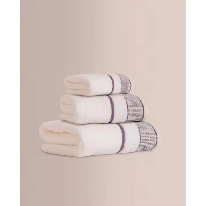 Juego de Toallas Jacquard Aret Blanco, 100% Algodón, Don Algodón - 1