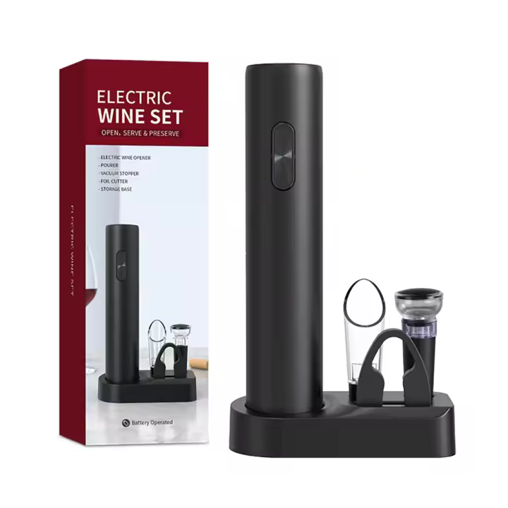 Aparato Eléctrico Para Abrir Botellas De Vino Con Cortador De Sellado AA Set De Cerrador De Tapa De Vino Para Cocina Barra Hogar Fiesta - 1