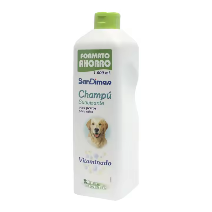 Champú para Perros 1litro, Formato Ahorro, Champú Gel suavizante vitaminado para perros SanDimas - 1
