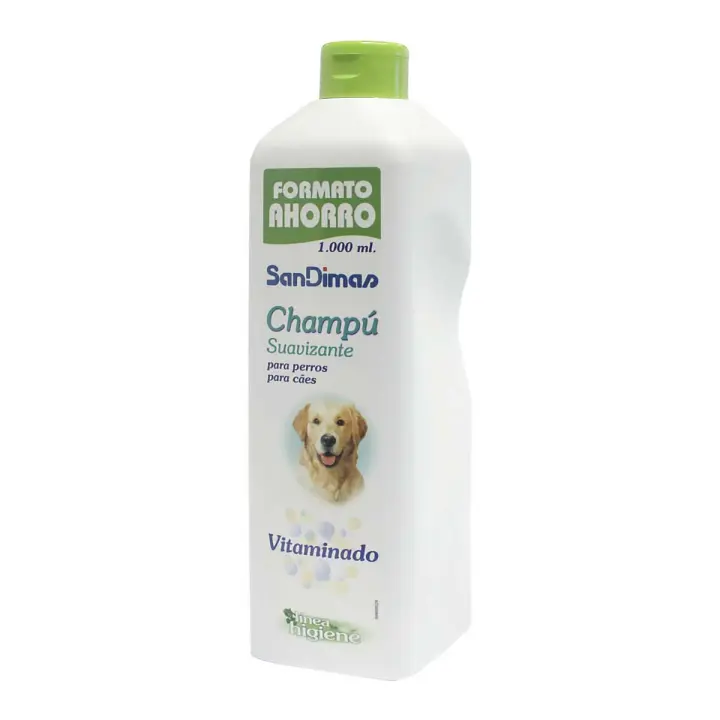 Champú para Perros 1litro, Formato Ahorro, Champú Gel suavizante vitaminado para perros SanDimas - 1