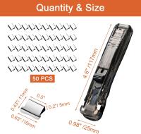 Clavadora Mini De Acero Inoxidable Con 50 Clips De Papel Y Abrazaderas De Clavija Para Oficina Y Escuela Suministros De Escritorio - details 0