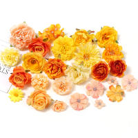 Cabezas De Flores Naranjas Artificiales En Seda Para Decoración De Hogar Bodas Fiestas Accesorios Regalos De San Valentín Uso Interior - details 0