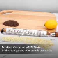 Leeseph Rallador De Queso Con Mango De Madera Acero Inoxidable Multiusos Rallador De Alimentos Para Chocolate Mantequilla En La Cocina - details 5