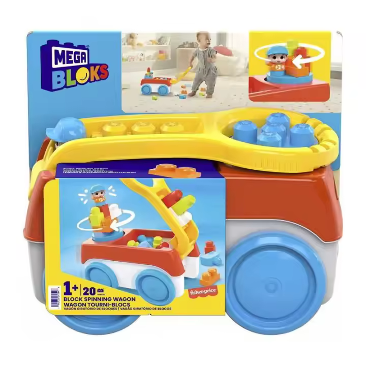 MEGA BLOKS VAGÓN GIRATORIO DE BLOQUES DE CONSTRUCCIÓN DE MATTEL - 1