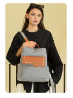Mochila retro de cuero suave para mujer, nuevo estilo, moderna mochila de moda para damas, mochila escolar de gran capacidad - details 6