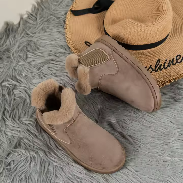 Botas De Nieve Para Mujer Con Forro De Peluche Cálidas Y Cómodas Botas De Tobillo Invierno Talla Grande Zapatos De Algodón Fashion - 1