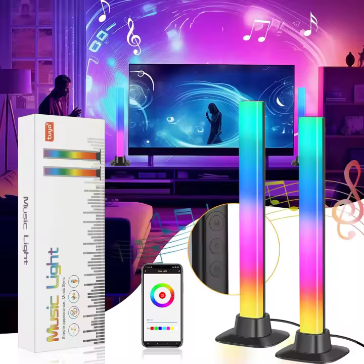 Lámpara Inteligente De LED RGB Con Control Bluetooth APP Luz Nocturna Para Decoración De Habitación De Juego Y TV Rítmica De Música - 1