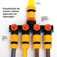 Conector De Riego Para Jardín 4 Caminos Divertor De Grifo Con Válvula Distribuidor De Agua Para Grifo De Exterior Riega - details 20