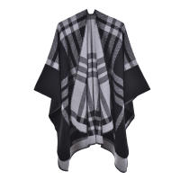 Chal clásico para dama, combinable con todo, para las cuatro estaciones, de imitación de cachemira gruesa, con cuadros divididos, capa de pasarela - details 8