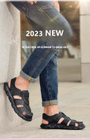 Zapatos De Cuero Genuino Para Hombres Sandalias Clásicas De Verano Para Exterior Caminar Transpirables Sandalias De Hombre - details 2