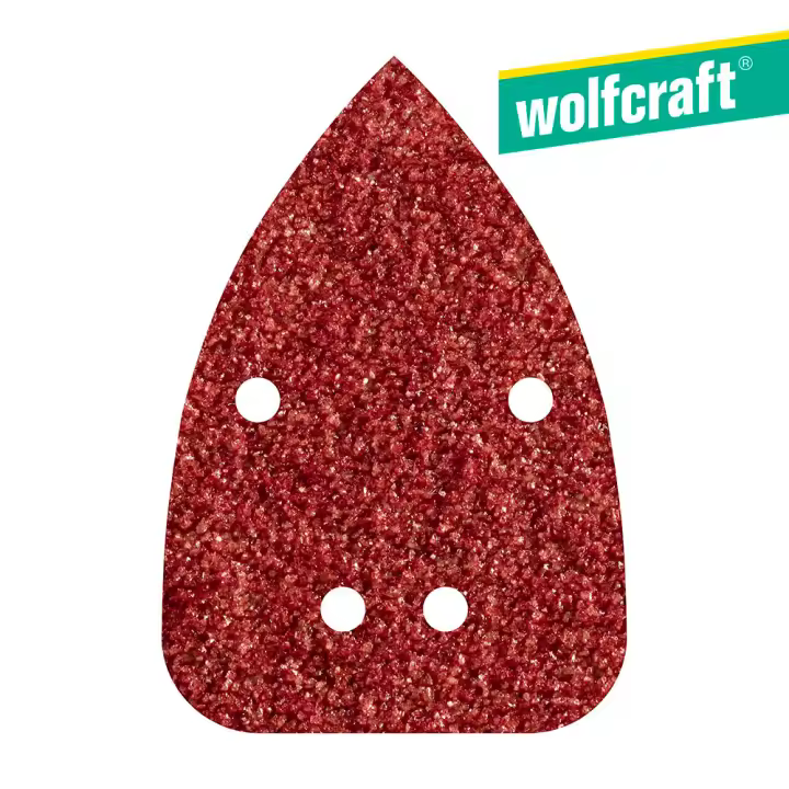 Pack 10 hojas de lijar adhesivas , corindón grano 80 perforadas 96x136mm 1757000 wolfcraft - 1