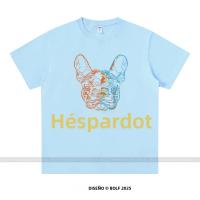Camiseta Unisex De Algodón 100% Con Portratto De Perro De Rhinestone Y2K Estilo Callejero Brillante Casual Cuello Redondo Manga Corta - details 4