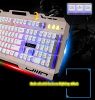 Teclado Mecánico G700 Impermeable Con Soporte Para Móvil Juego Sensación De Metal Luz Personalidad Negocios 104 Teclas USB - details 4