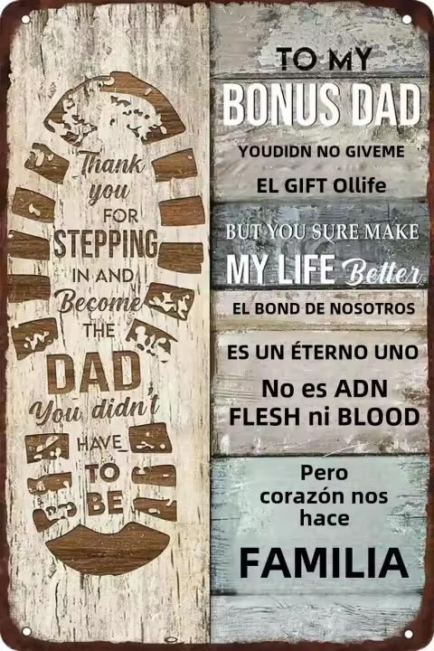 Regalo De Cumpleaños Para Padre Metal Tin Sign De Hierro Para Sala De Estar Decoración De Pared Para Padre Y Papá Tamaño 8x12 Pulgadas - 1