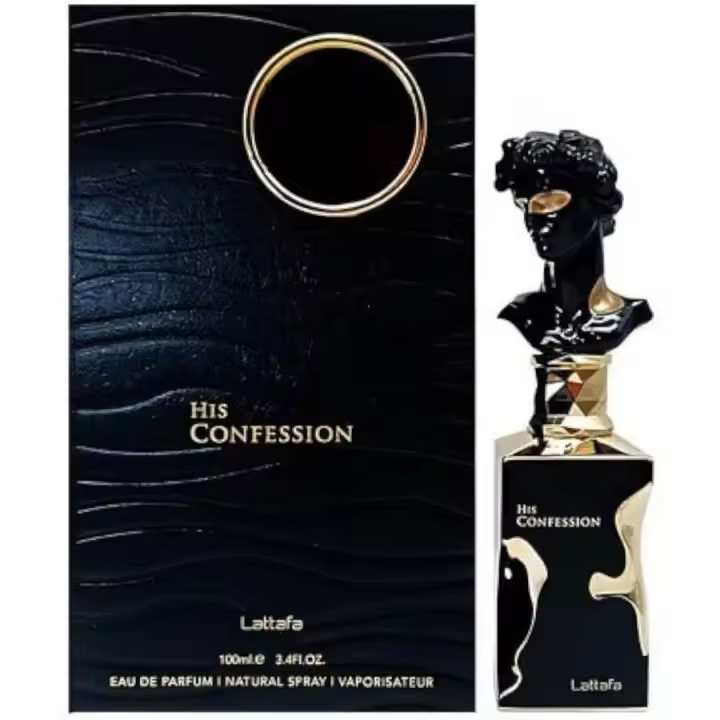 Perfume Árabe 100% Original His Confession Lattafa Eau de Parfum Hombre 100ml | Fragancia Masculina Sofisticada y Exclusiva con Notas Amaderadas y Especiadas, Inspirada en el Lujo de Oriente para una Experiencia Única e Irresistible - 1