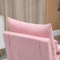 HOMCOM Sillón Relax con Reposapiés Sillón Reclinable con Respaldo Ajustable Tapizado en Pana Marco de Acero y Cojines para Salón Dormitorio 68x91,5x88 cm - details 7