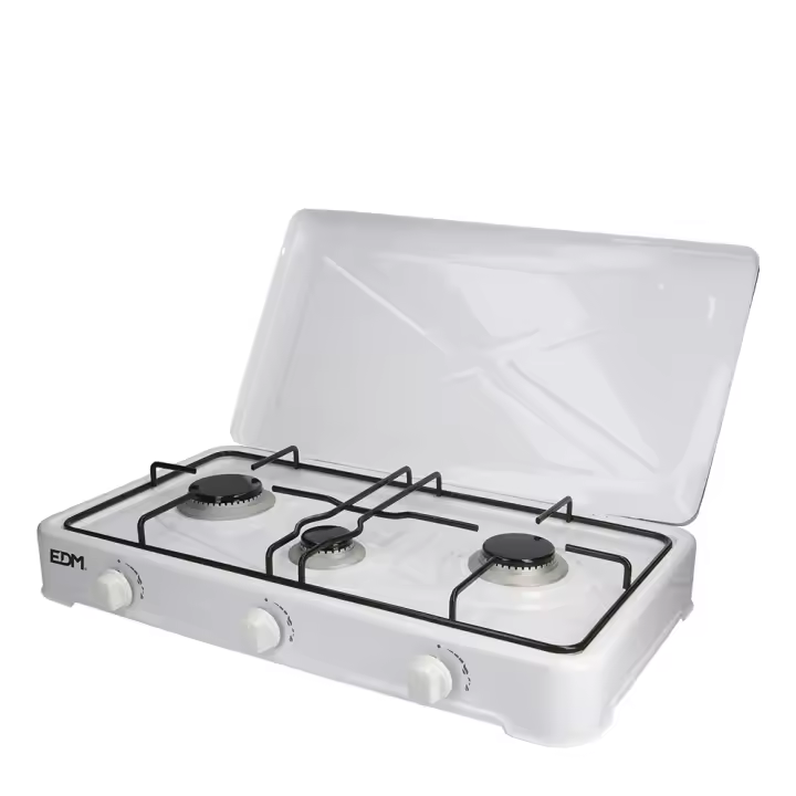 Edm Cocina de Gas Esmaltada 3 Fuegos Blanco - 1