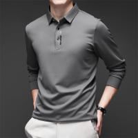 Camisa Polo Para Hombre Casual Larga Con Insignia Color Sólido Moda Transpirable Cómoda Versátil Top Four Seasons Polyester - details 11
