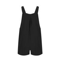 Traje De Mujer Casual De Algodón Lino Suave Con Pierna Ancha Y Bolsillos Estilo Callejero Cómodo Para Verano Color Sólido - details 12