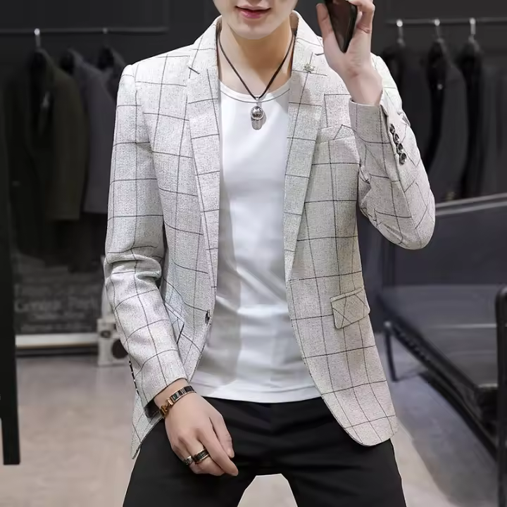 Traje Slim Casual Para Hombre Con Padría Nueva Comodidad Adecuado Para Bodas Y Ocasiones Formales Estilo Inteligente Casual Tendencia Moda Cuatro Estaciones - 1