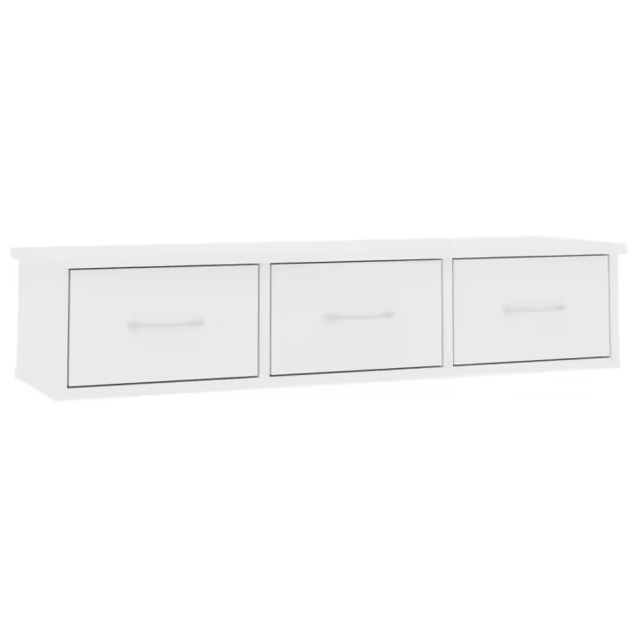 Estante cajones para pared contrachapada blanco 88x26x18,5 cm - 1