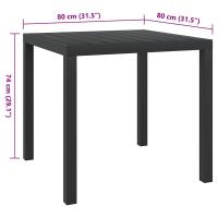 vidaXL Mesa de jardín de aluminio y WPC negra 80x80x74 cm - details 4