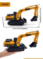 Modelo De Camión Grúa De 1:32 Para Niños Juguete De Vehículo De Ingeniería Con 3 Cabezas De Perforación Excavadora Coche Inercial UNGH - details 1