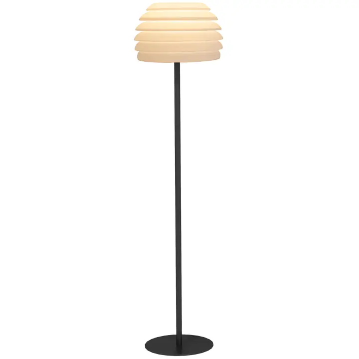 Outsunny Lámpara de Pie, Lámpara de Pie para Exterior, Lámpara de Pie Portátil para Interior, IP44 Resistente al Agua, Regulable en Blanco Cálido, sin Bombilla, Negra - 1