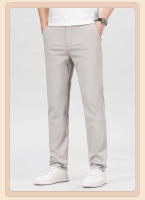 Pantalones Casuales Para Hombre De Algodón Puro Cintura Elástica Estilo Clásico Color Sólido Negra Caqui Gris Pantalones Rectos Para Negocios Cuatro Estaciones - details 12