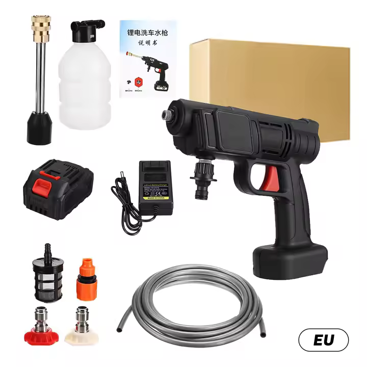 30BAR Limpiador de alta presión inalámbrico , lavadora, pistola de agua pulverizada, máquina de limpieza de agua a presión para lavado de coches, batería Makita de 18V - 1