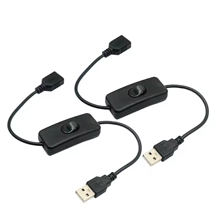 2 PCS Cable De Interruptor USB Con Extensión ON/OFF Para Luz De Mesa LED Y Auriculares Cable De Suministro De Energía Durable Adaptador Para Ventilador USB - 1